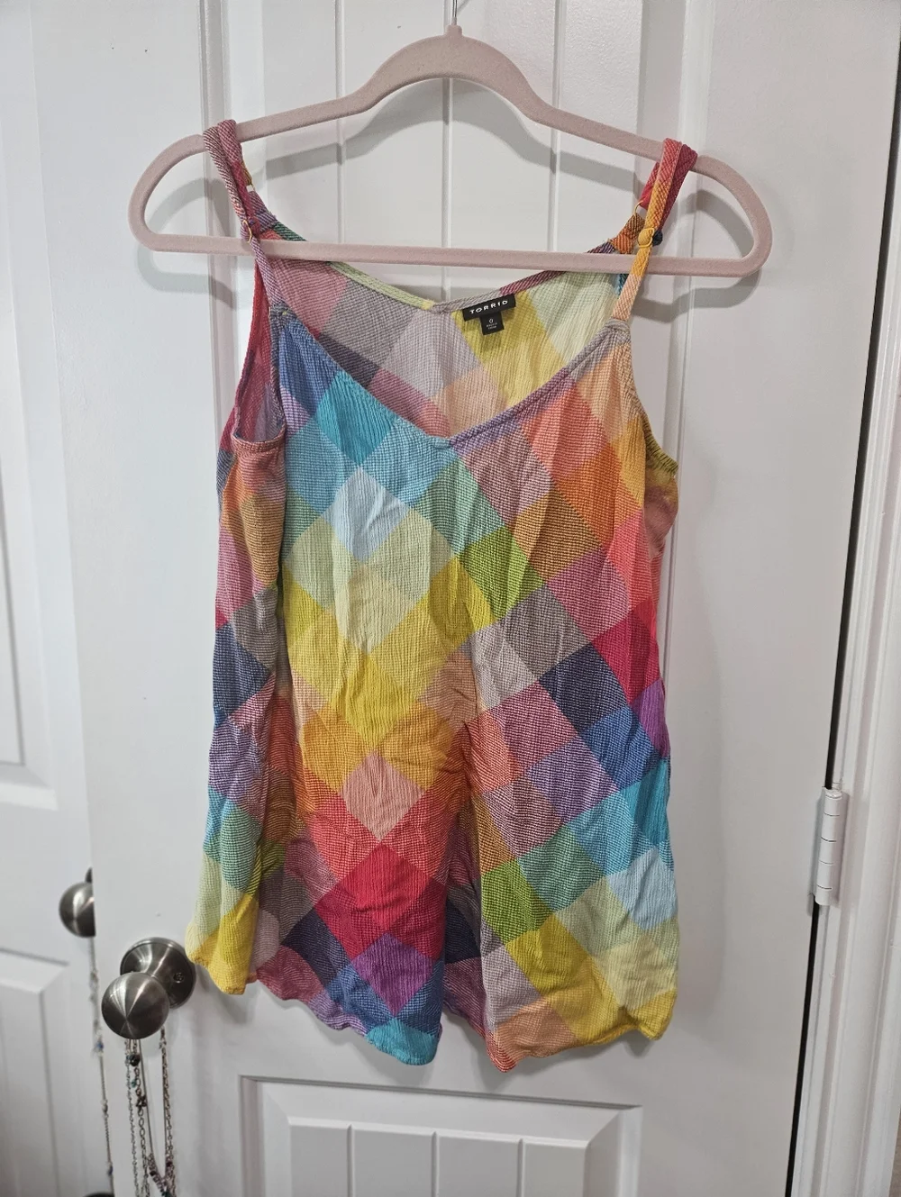 Torrid Rainbow Plaid Cami Tank Top 🌈🌈🌈🌈 - Picture 2 of 6
